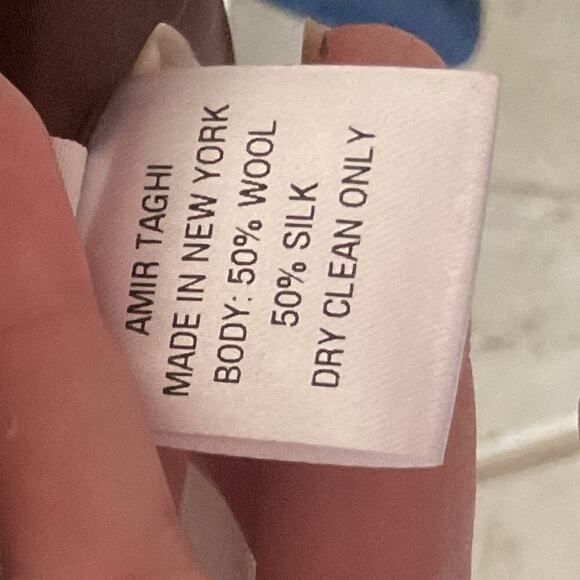 NWT Amir Taghi Silk Wool Bow Tie Blazer Vest Size 2 White Brown - Picture 9 of 12